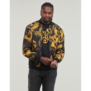 Versace Jeans Couture Baroque Print Bomber Jacket in Black & Gold